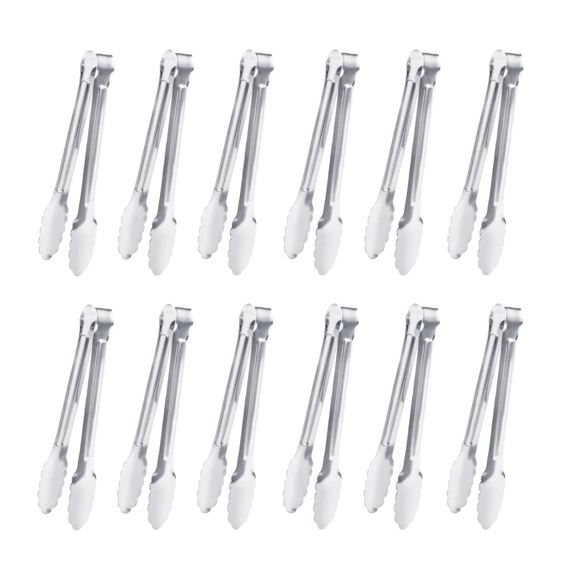 6 Pack Serving Tongs Kitchen Tongs, Buffet Tongs, Stainless Steel Food Tong Serving Tong, small tongs