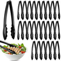 50 Pcs Plastic Tongs, 9 Inch Disposable Serving Tongs,Black