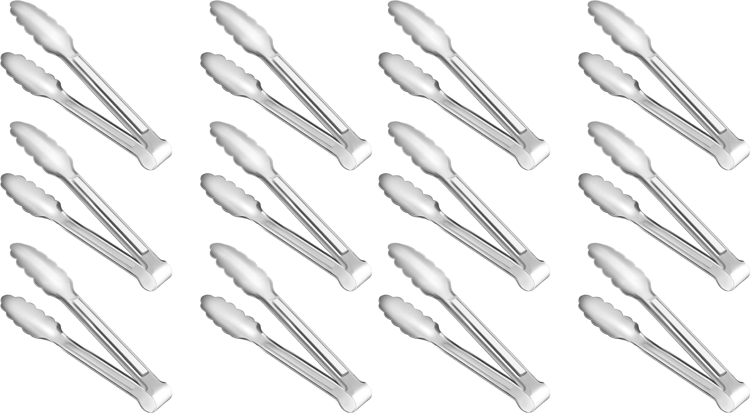 6 Pack Serving Tongs Kitchen Tongs, Buffet Tongs, Stainless Steel Food Tong Serving Tong, small tongs